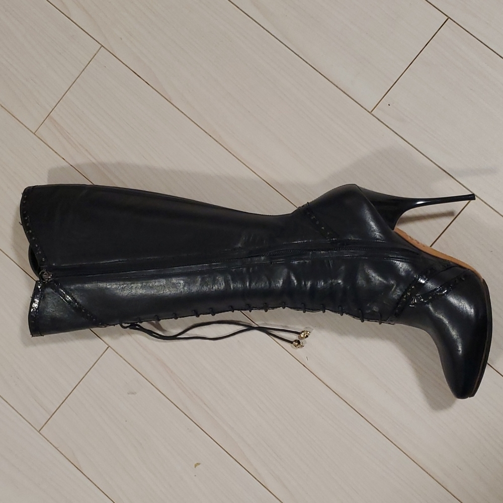 Alexander McQueen Black Tall Boots Size 8